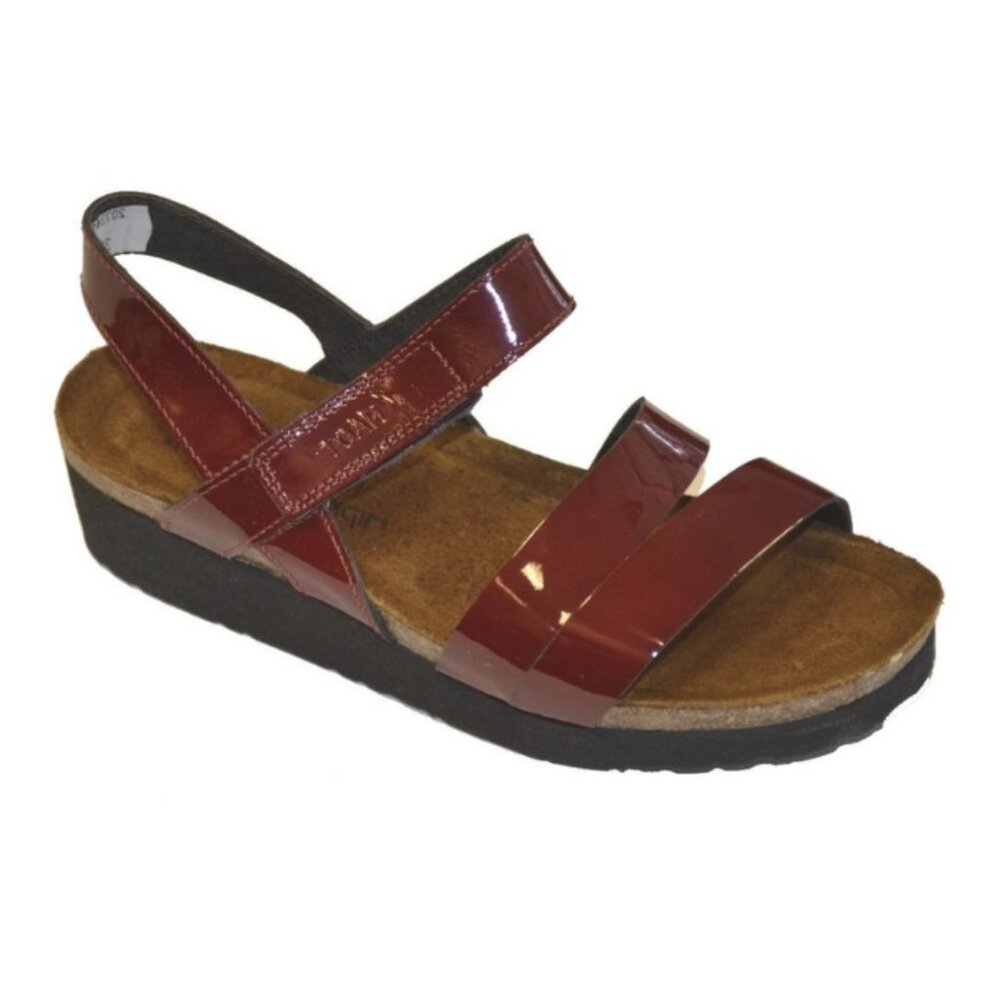 NAOT Kayla Cherry Red Patent Leather Slingback Comfort Sandals - Size US 8 - 8.5